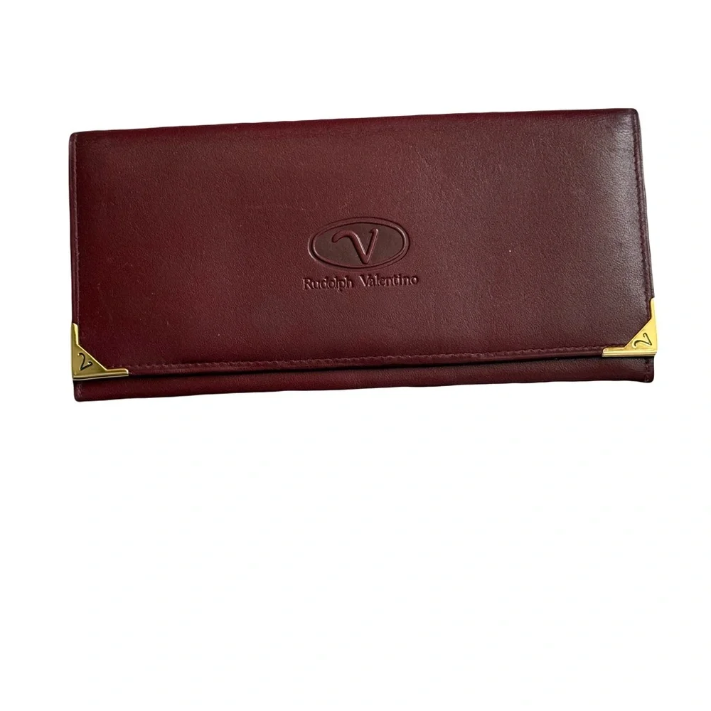 Rudolph Valentino Burgundy Leather Bifold Wallet